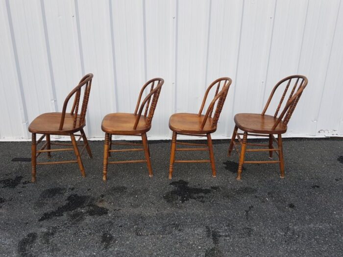 late 19th century vintage spindle back dining chairs set of 4 9286