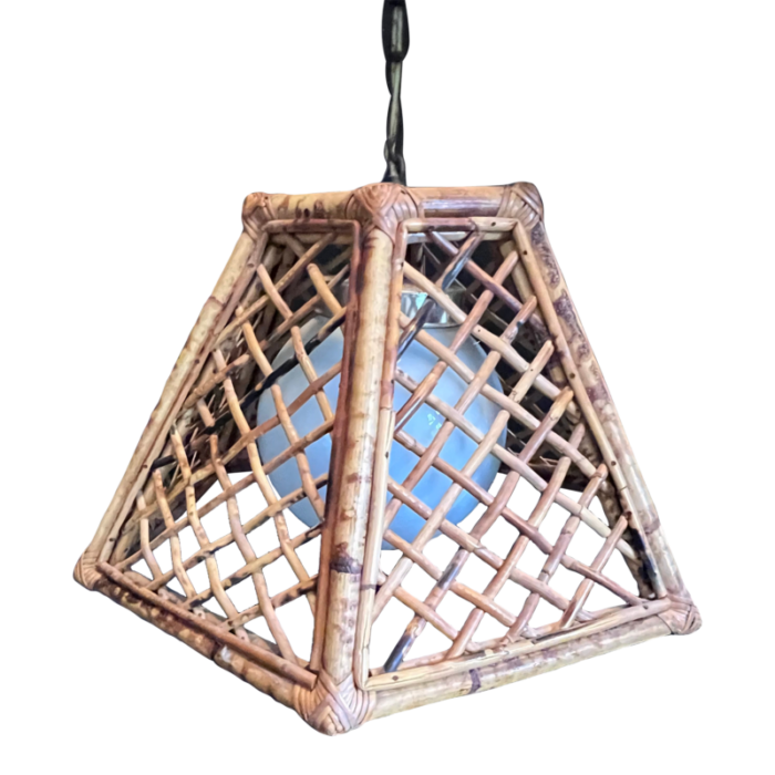 late 20th century bamboo light fixture hexagonal 7842