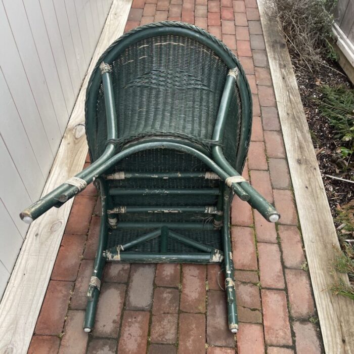 late 20th century green vintage wicker chair 0194