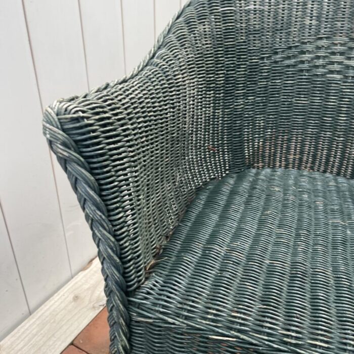 late 20th century green vintage wicker chair 3421