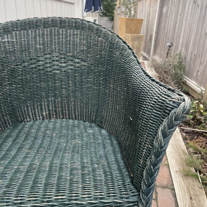 late 20th century green vintage wicker chair 3939