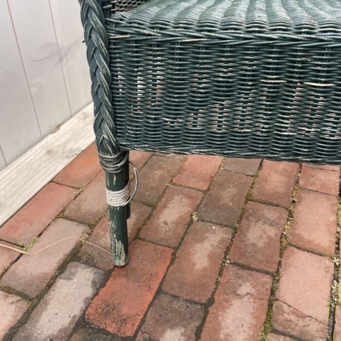 late 20th century green vintage wicker chair 3974