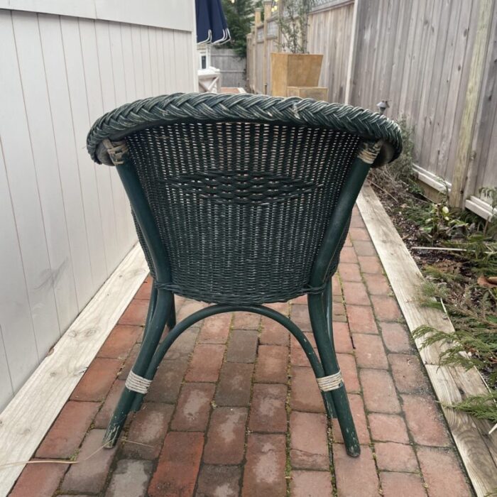 late 20th century green vintage wicker chair 9684