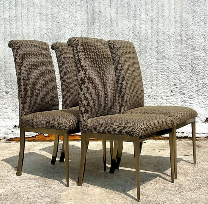 late 20th century vintage contemporary dia burnished brass dining chairs set of 4 3427 scaled