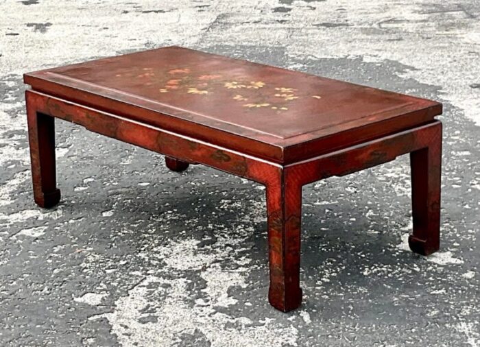 late 20th century vintage regency hand painted lacquered coffee table 4385