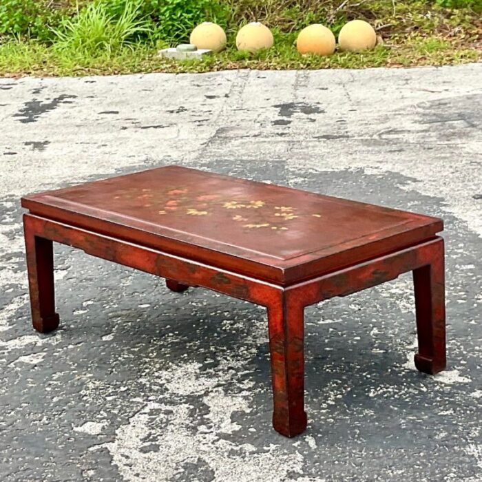 late 20th century vintage regency hand painted lacquered coffee table 4984