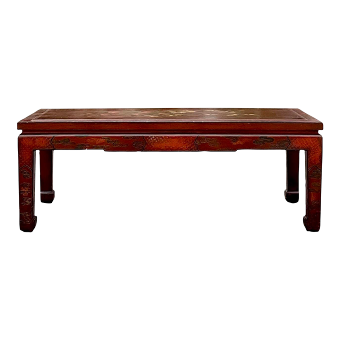 late 20th century vintage regency hand painted lacquered coffee table 8876