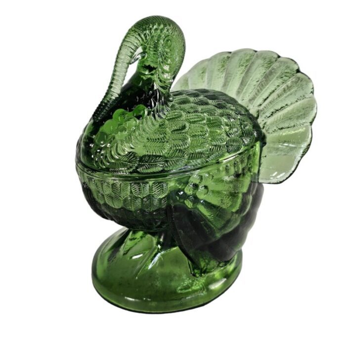 le smith turkey covered candy glass dish 4329