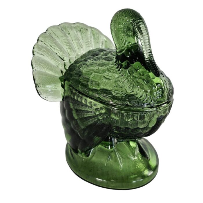 le smith turkey covered candy glass dish 6041