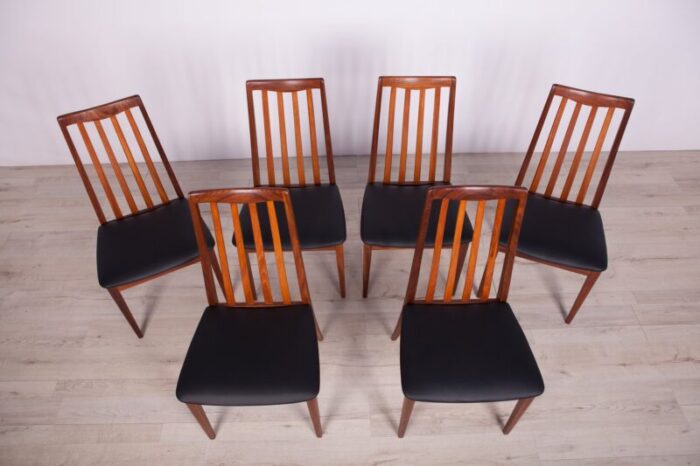 leather and teak dining chairs by leslie dandy for g plan 1960s set of 6 4