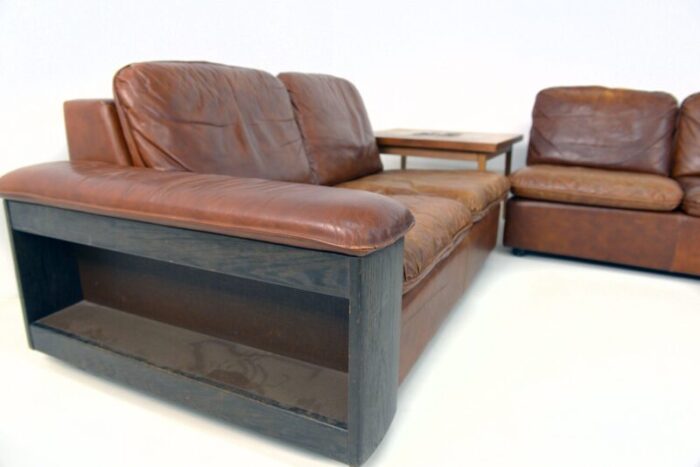 leather sofas 1960s set of 2 2