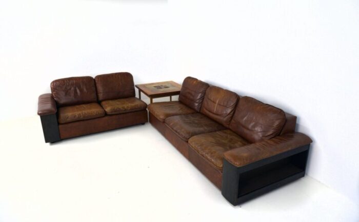 leather sofas 1960s set of 2 4