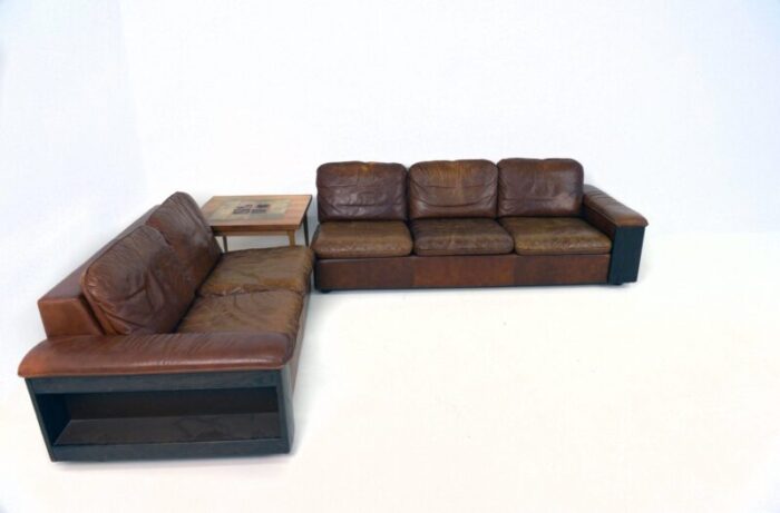 leather sofas 1960s set of 2 6