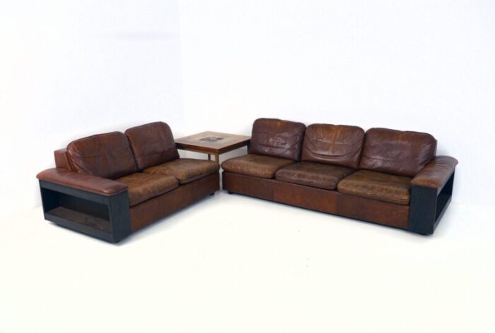 leather sofas 1960s set of 2 7