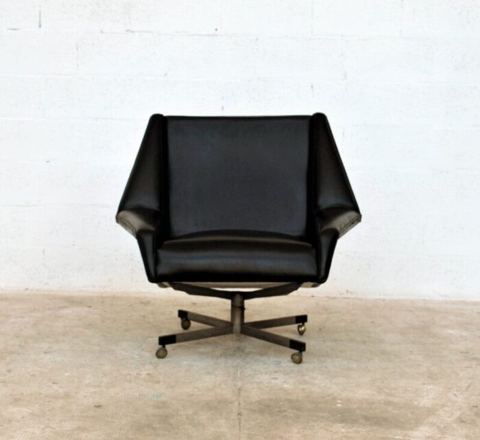 leatherette swivel chair by munari giuseppe for munari 1960s 3