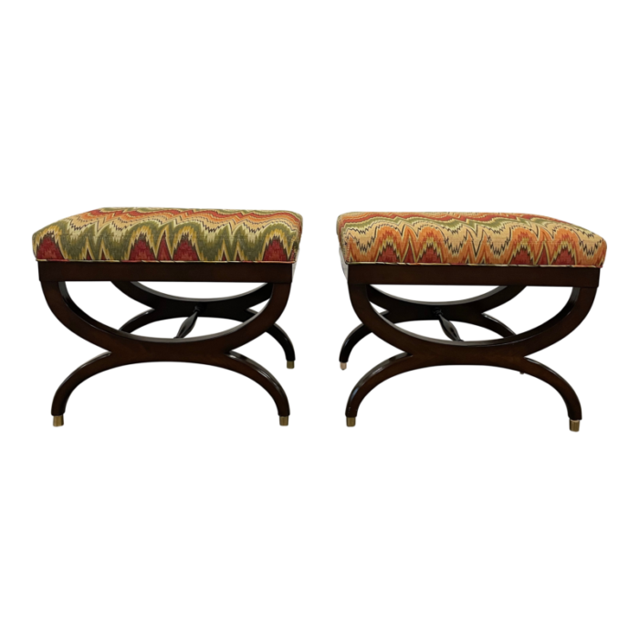 lee jofa upholstered neoclassical style ottoman benches a pair 8446