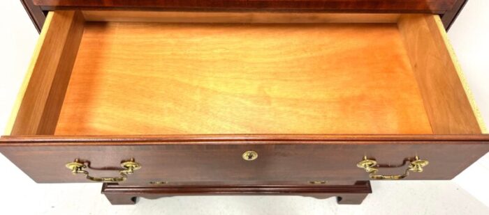 lexington banded mahogany chippendale chest on chest 8623