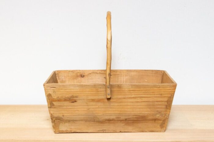 long farmhouse bamboo and wooden basket 2546