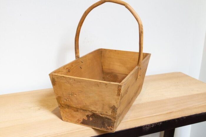 long farmhouse bamboo and wooden basket 7533