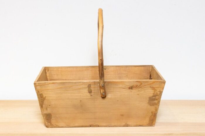 long farmhouse bamboo and wooden basket 8904