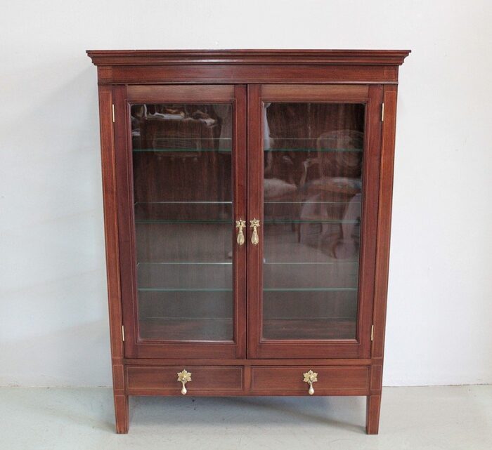 louis xvi style mahogany and glass cupboard 1