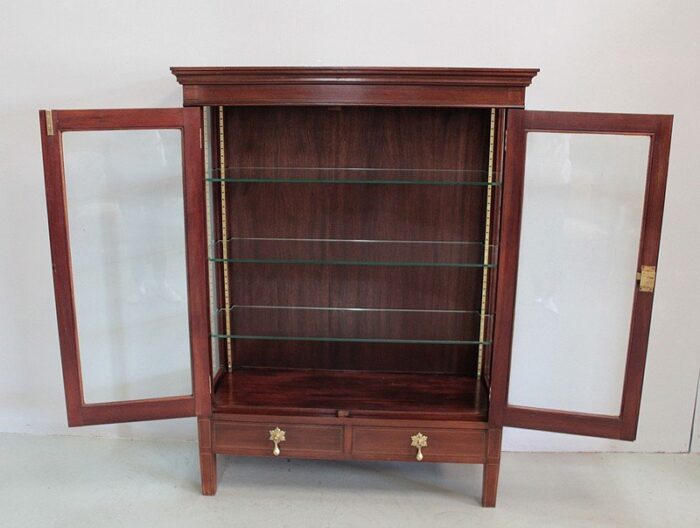 louis xvi style mahogany and glass cupboard 5