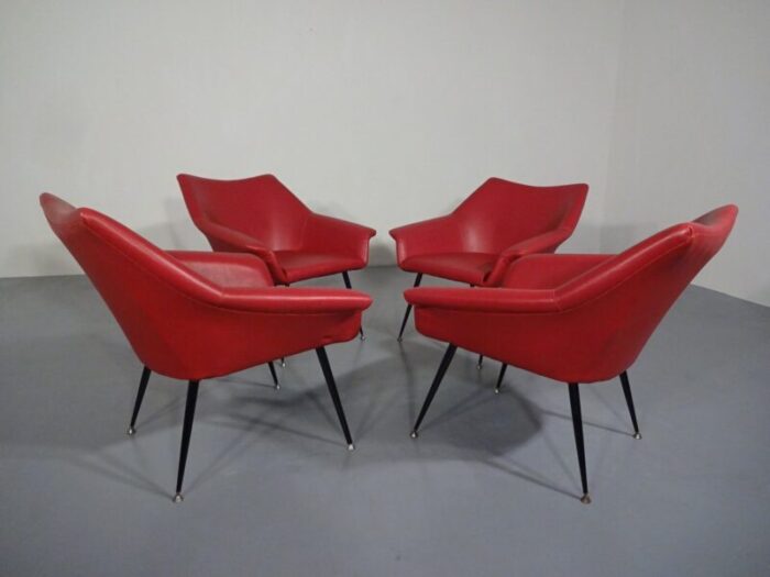 lounge chairs 1960s set of 4 13