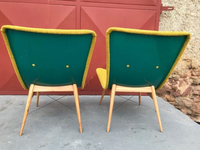 lounge chairs by miroslav navratil for cesky nabytek 1959 set of 2 10