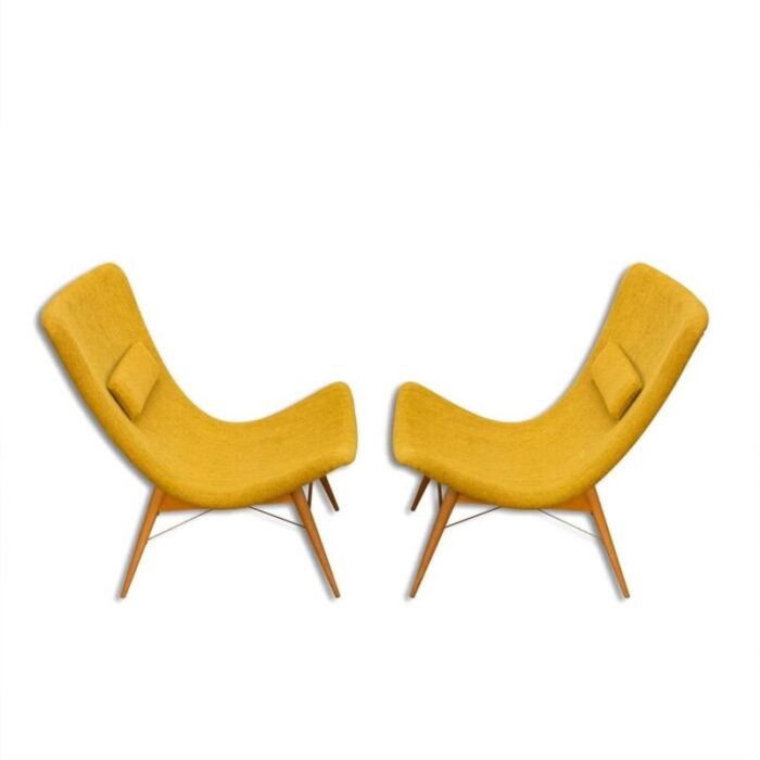 lounge chairs by miroslav navratil for cesky nabytek 1959 set of 2 19