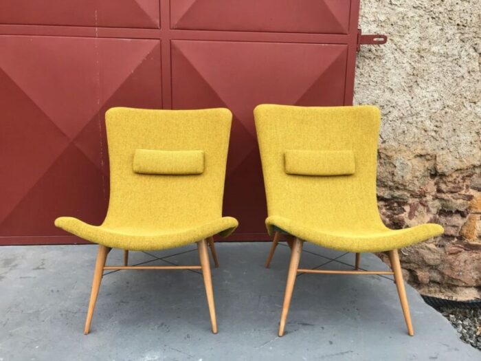 lounge chairs by miroslav navratil for cesky nabytek 1959 set of 2 6