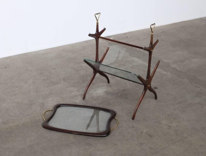 magazine rack and serving tray table by cesare lacca 1950s 4