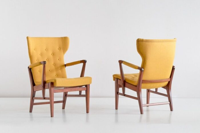 mahogany armchairs by bertil soederberg for nordiska kompaniet 1940s set of 2 4