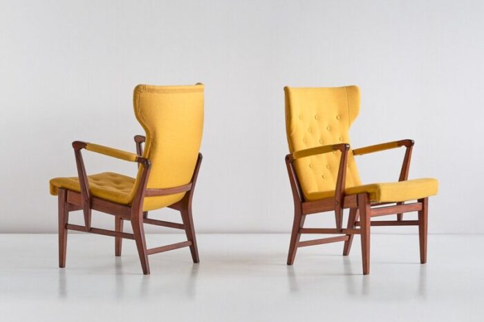 mahogany armchairs by bertil soederberg for nordiska kompaniet 1940s set of 2 7