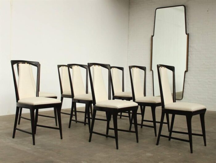 mahogany dining chairs by osvaldo borsani 1948 set of 8 3