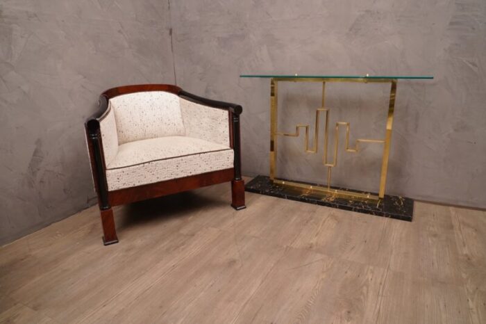 marble brass glass console table 1980s 2