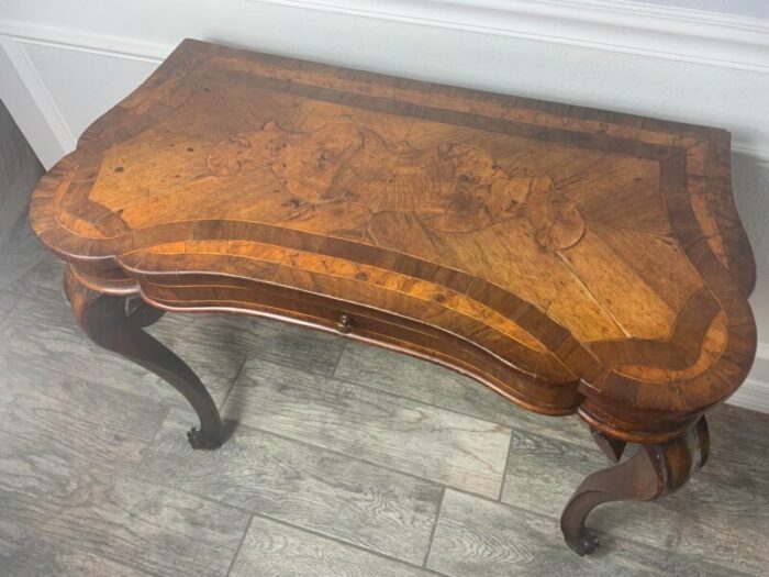 mid 18th century queen anne walnut writing table 4155