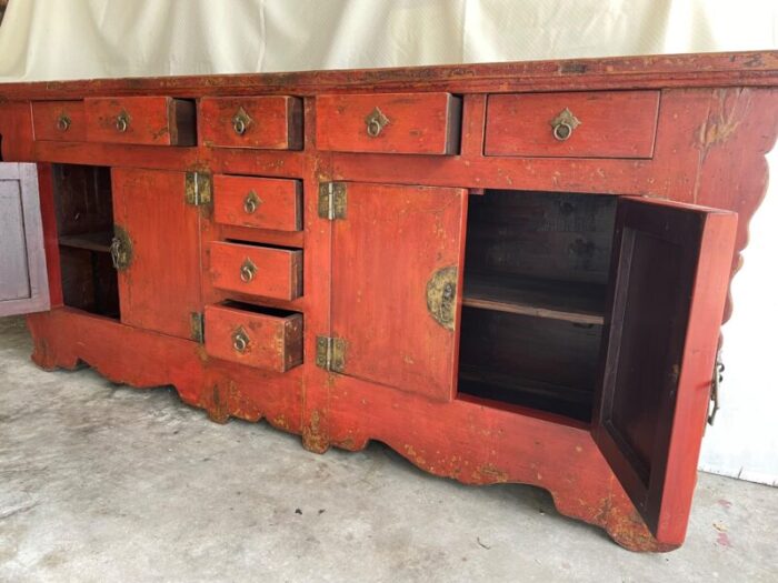 mid 19th century chinese antique red sideboard 1165