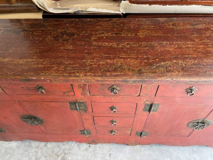 mid 19th century chinese antique red sideboard 5018