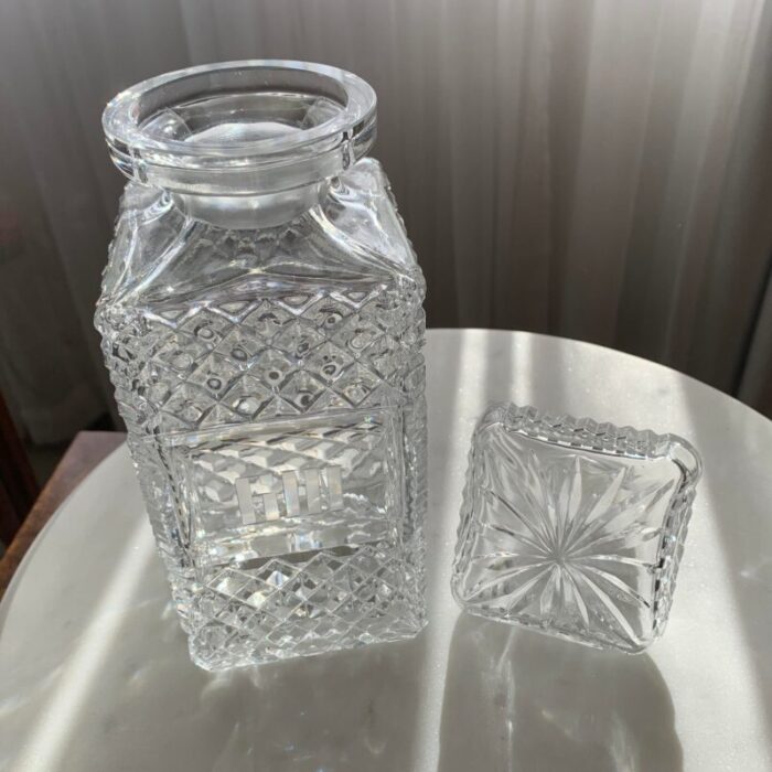 mid 20th century cut crystal decanter etched gin 1600