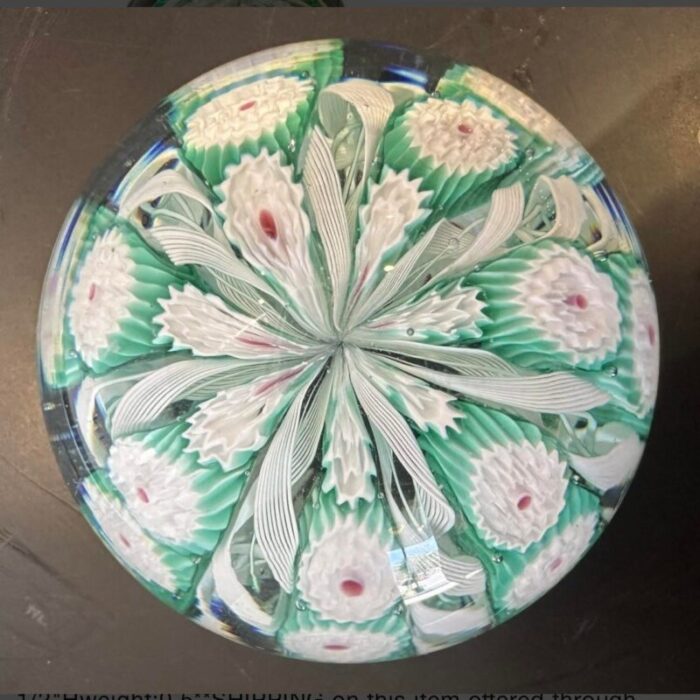 mid 20th century large fratelli toso murano millefiori paper weight 1402