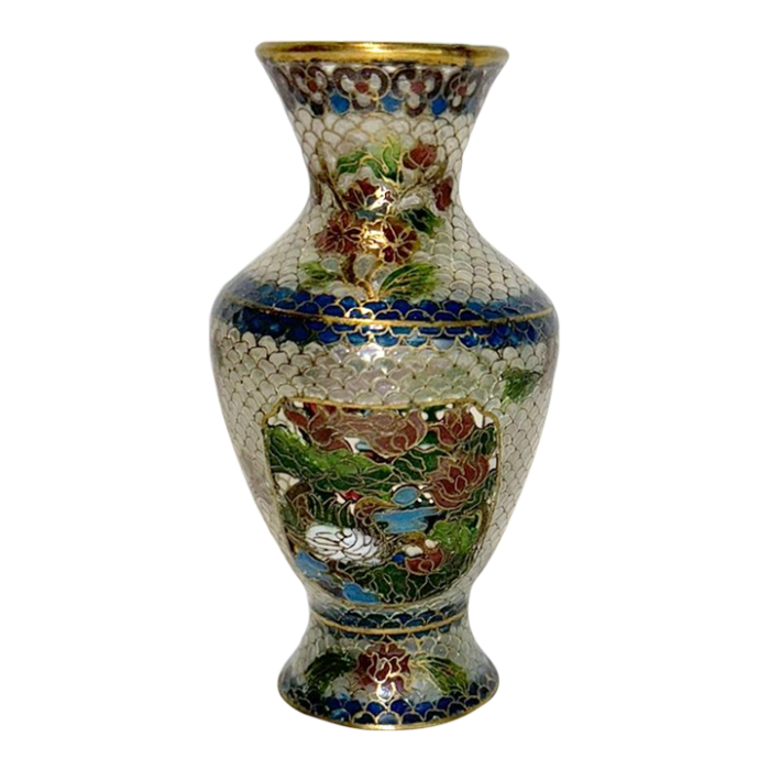 mid 20th century plique a jour chinese vase 7739