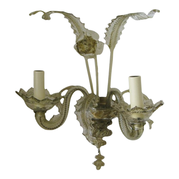 mid 20th century venetian glass wall sconces attributed murano 5447