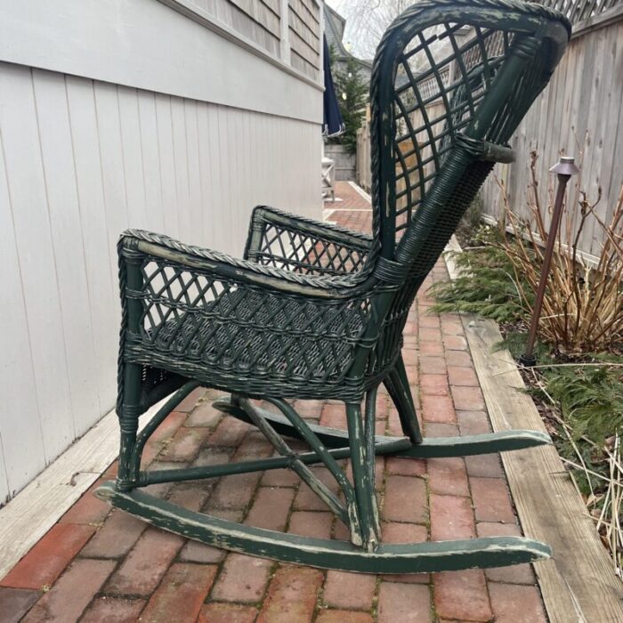 mid 20th century vintage classic wicker rocking chair 0910