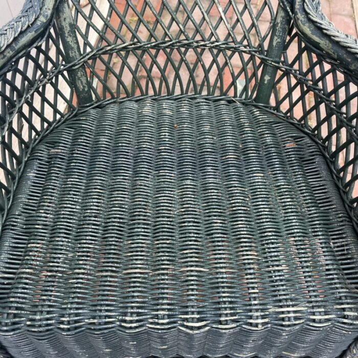 mid 20th century vintage classic wicker rocking chair 1012