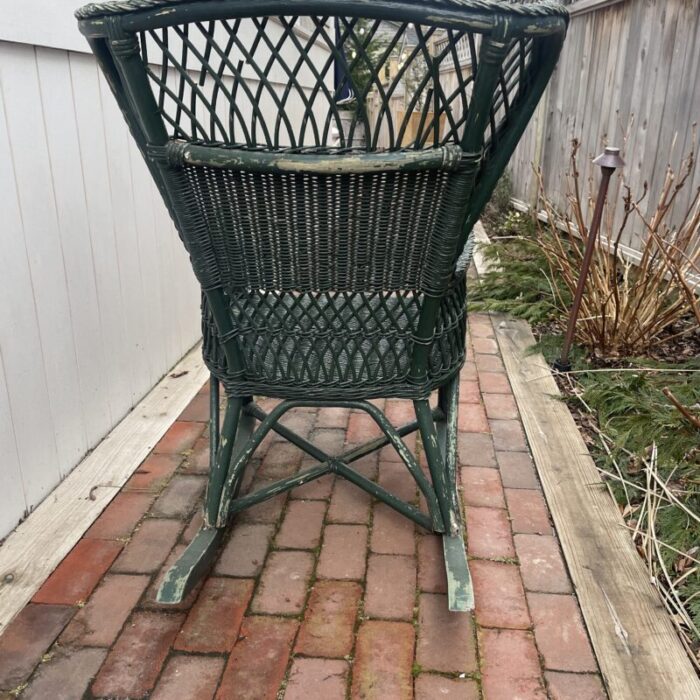 mid 20th century vintage classic wicker rocking chair 4543