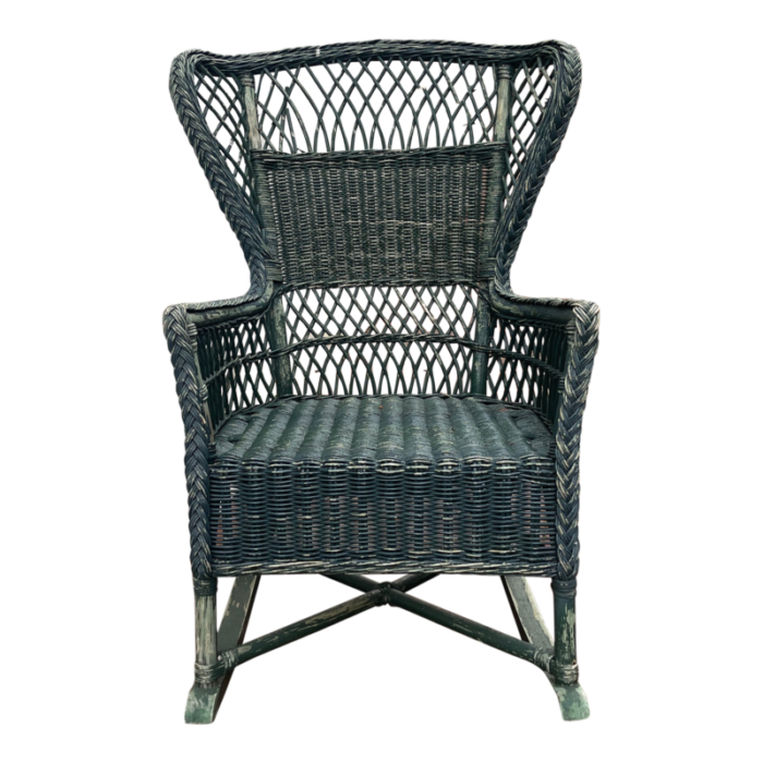 mid 20th century vintage classic wicker rocking chair 6690