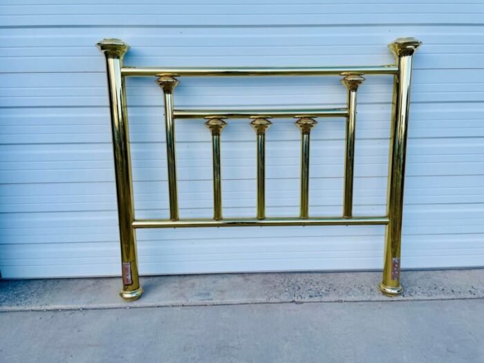 mid 20th century vintage mid century modern brass headboard 7850