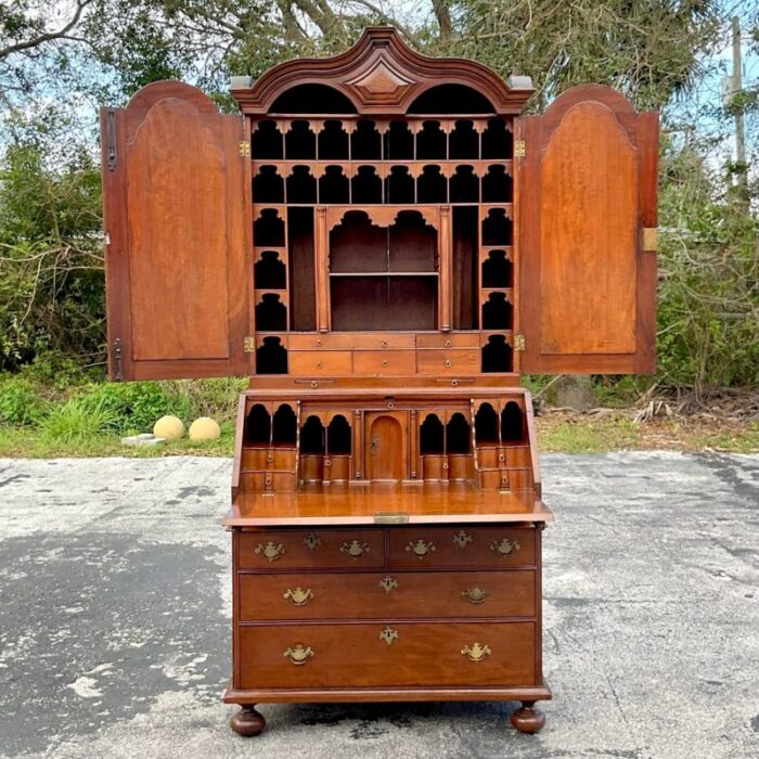 mid 20th century vintage regency mahogany secretary desk 7285