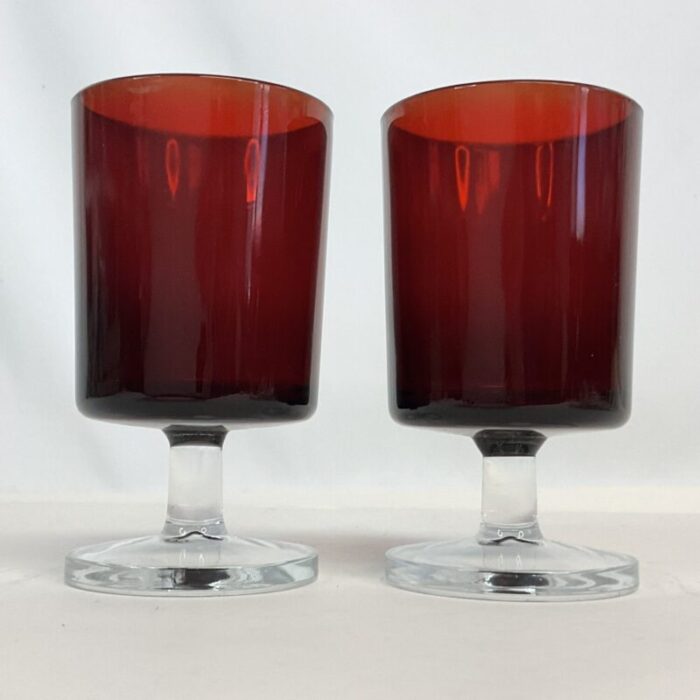 mid century art deco hollywood regency french ruby wine glasses set of 12 7630