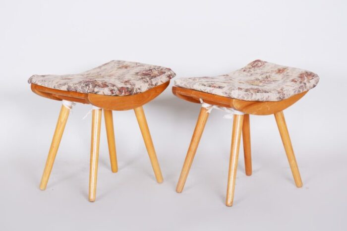 mid century ash stools 1960s set of 2 1